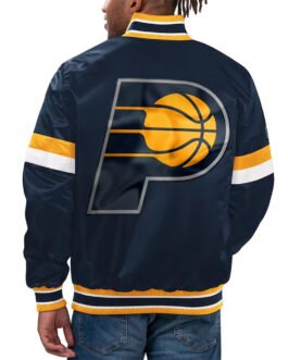 Home Game Indiana Pacers Navy Satin Jacket
