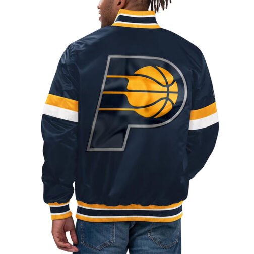 Home Game Indiana Pacers Navy Satin Jacket - Image 2