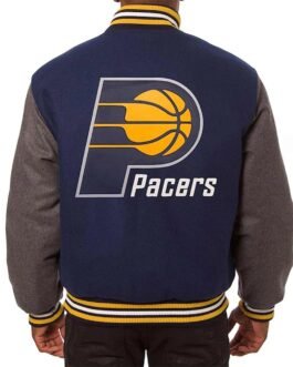 Indiana Pacers Navy/Charcoal Varsity Wool Jacket