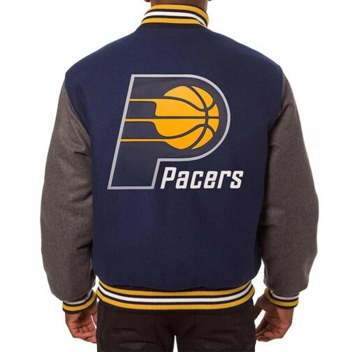 Indiana Pacers Navy/Charcoal Varsity Wool Jacket - Image 2