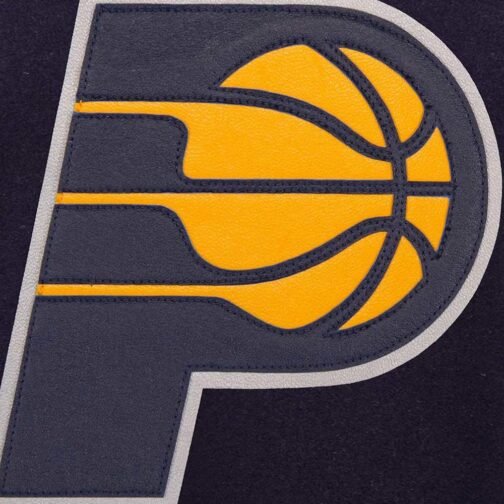 Indiana Pacers Navy and White Varsity Jacket - Image 3