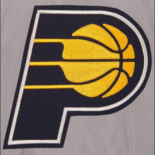 Navy/Grey Indiana Pacers Nylon Bomber Jacket - Image 3