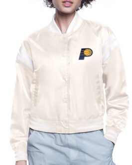Indiana Pacers Printed Logo Varsity Satin Jacket