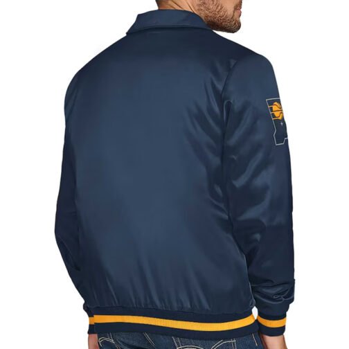 Indiana Pacers Stitch Applique Navy Satin Jacket - Image 2