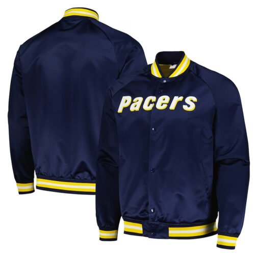 Indiana Pacers Throwback Wordmark Navy Jacket - Image 3