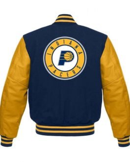 Indiana Pacers Letterman Blue and Yellow Jacket