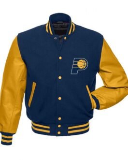 Indiana Pacers Letterman Blue and Yellow Jacket