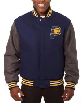 Indiana Pacers Navy/Charcoal Varsity Wool Jacket