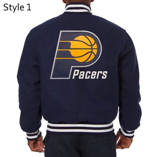 Indiana Pacers Varsity Navy Wool Jacket - Image 3