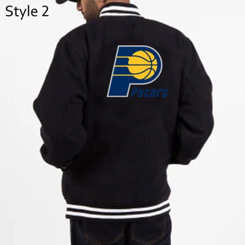 Indiana Pacers Varsity Navy Wool Jacket - Image 4