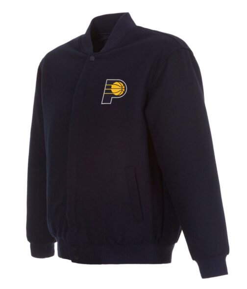 Varsity Indiana Pacers Navy Blue Wool Jacket