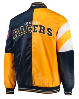 Indiana Pacers Starter Satin Yellow and Blue Jacket