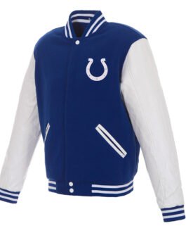 Indianapolis Colts Embroidered Varsity Blue and White Jacket