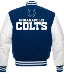 Indianapolis Colts Blue and White Letterman Jacket