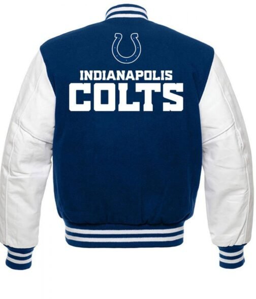 Indianapolis Colts Blue and White Letterman Jacket - Image 2