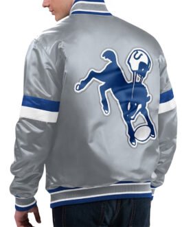 Indianapolis Colts Gridiron Classics Home Game Gray Satin Jacket