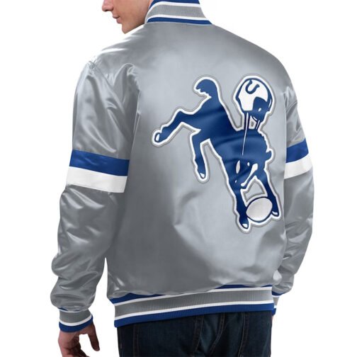 Indianapolis Colts Gridiron Classics Home Game Gray Satin Jacket - Image 2