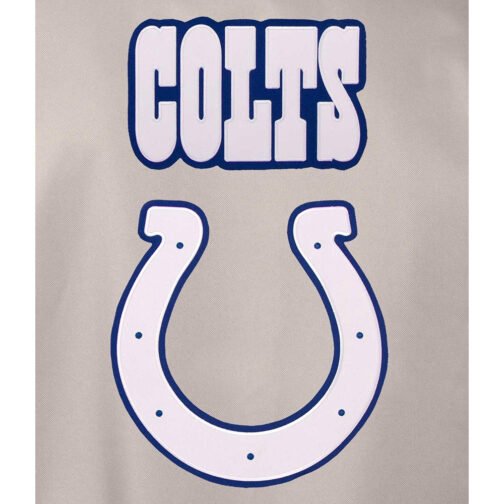 Indianapolis Colts Gray/Royal Poly Twill Varsity Jacket - Image 4
