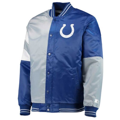 Indianapolis Colts Leader Varsity Royal/Gray Satin Jacket