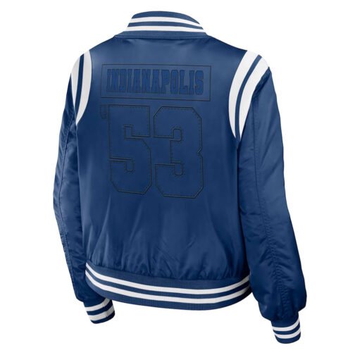 Indianapolis Colts Royal Bomber Full-Zip Jacket - Image 2