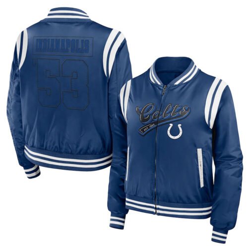 Indianapolis Colts Royal Bomber Full-Zip Jacket - Image 3
