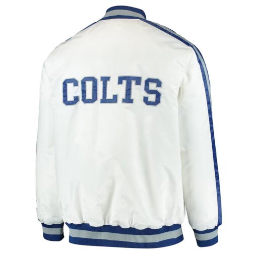 White Indianapolis Colts White Team III Satin Jacket - Image 2