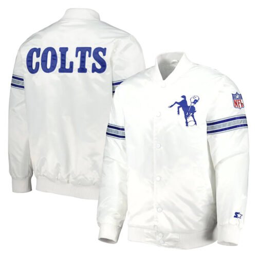 White Indianapolis Colts The Power Forward Satin Jacket - Image 3