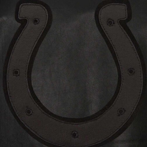 Indianapolis Colts Tonal All Black Leather Jacket - Image 3