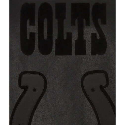 Indianapolis Colts Tonal All Black Leather Jacket - Image 4