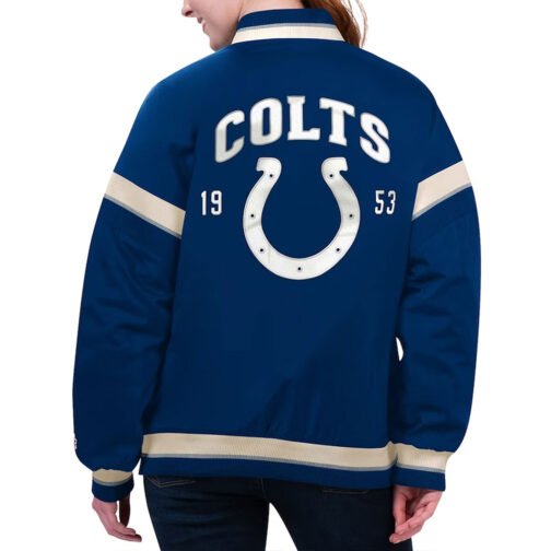 Indianapolis Colts Tournament Royal Varsity Jacket - Image 2