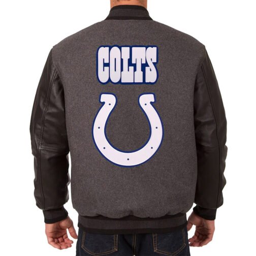 Indianapolis Colts Varsity Charcoal and Black Jacket - Image 2