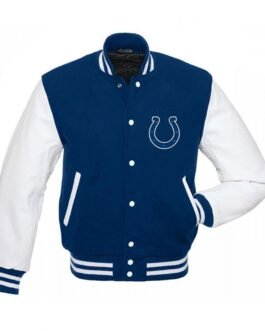 Indianapolis Colts Blue and White Letterman Jacket