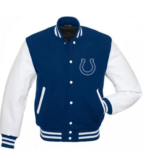 Indianapolis Colts Blue and White Letterman Jacket