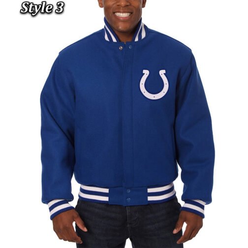 Varsity Indianapolis Colts Royal Blue Wool Jacket - Image 3
