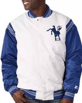 Indianapolis Colts Historic Logo Renegade Satin White/Royal Jacket