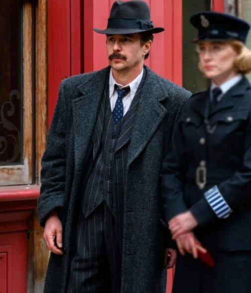Sam Rockwell See How They Run Gray Wool Coat