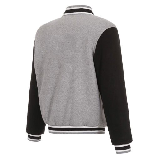 Inter Miami CF Gray and Black Varsity Wool Jacket - Image 2