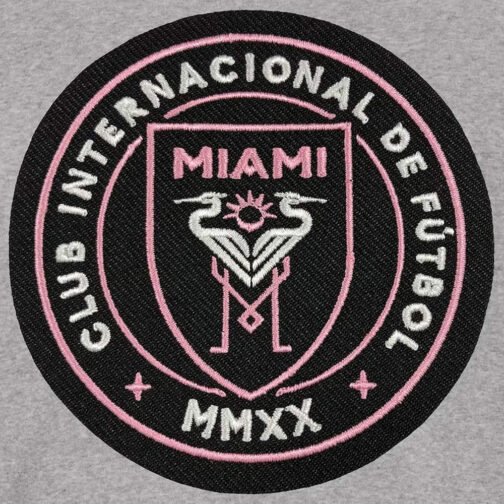 Inter Miami CF Gray and Black Varsity Wool Jacket - Image 3