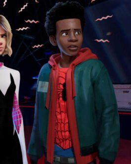 Into The Spider Verse Miles Morales Jacket with Red Hoodie
