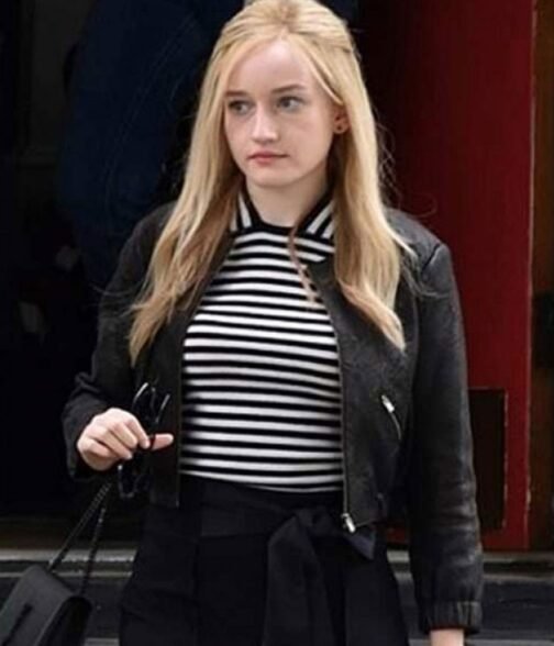 Inventing Anna Julia Garner Black Leather Jacket - Image 7