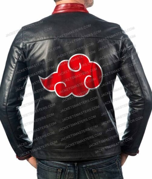 Itachi Uchiha Naruto Black Biker Leather Jacket - Image 2