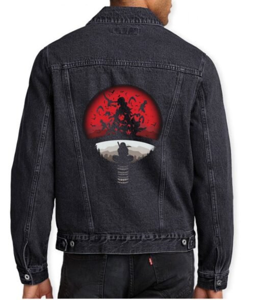 Red Moon Itachi Uchiha Naruto Denim Jacket - Image 15