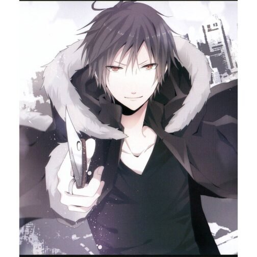 Izaya Orihara Durarara Fur Black Hoodie - Image 11
