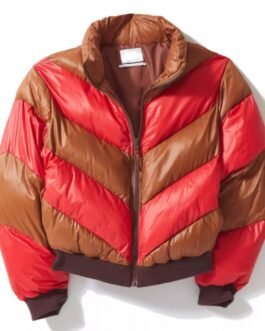 Home Before Dark Kylie Rogers Puffer Red and Brown Jacket