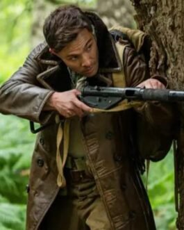 Wolves of War Ed Westwick Brown Leather Coat