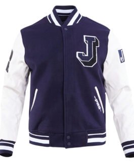 Jackson State University Navy and White Varsity Jacket