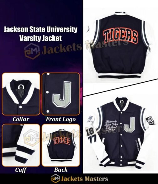 Tigers Jackson State University Motto 2.0 Letterman Jacket - Image 3