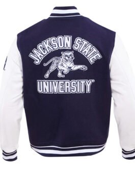 Jackson State University Navy and White Varsity Jacket