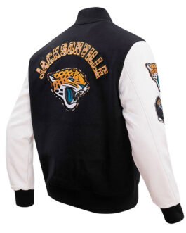 Jacksonville Jaguars Animal Patches Black Varsity Jacket