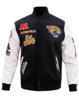 Jacksonville Jaguars Animal Patches Black Varsity Jacket